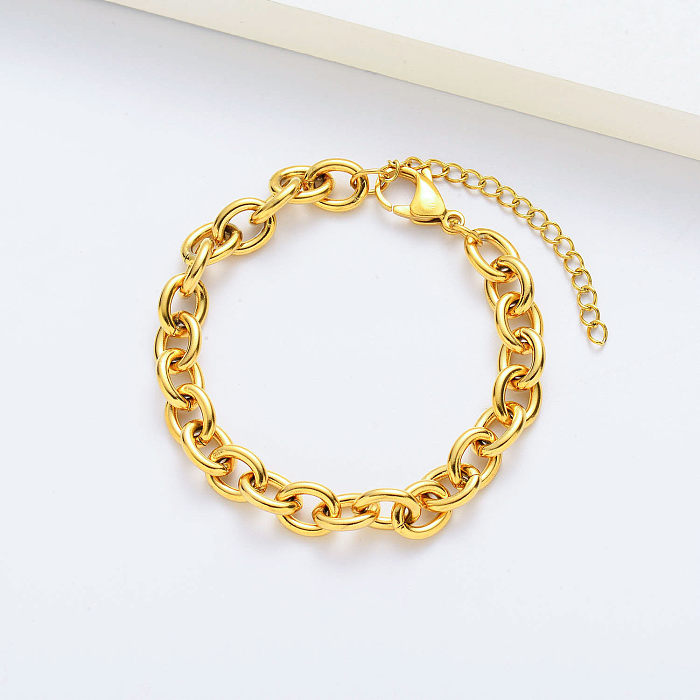 Wholesale Fashion Stainless Steel Gold Plated Bracelets For Girl