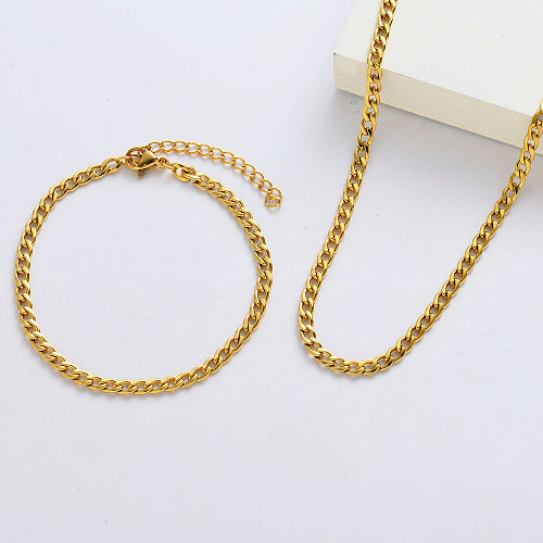 Fashion Gold Pendant Necklace And Bracelets For Female Wholesale