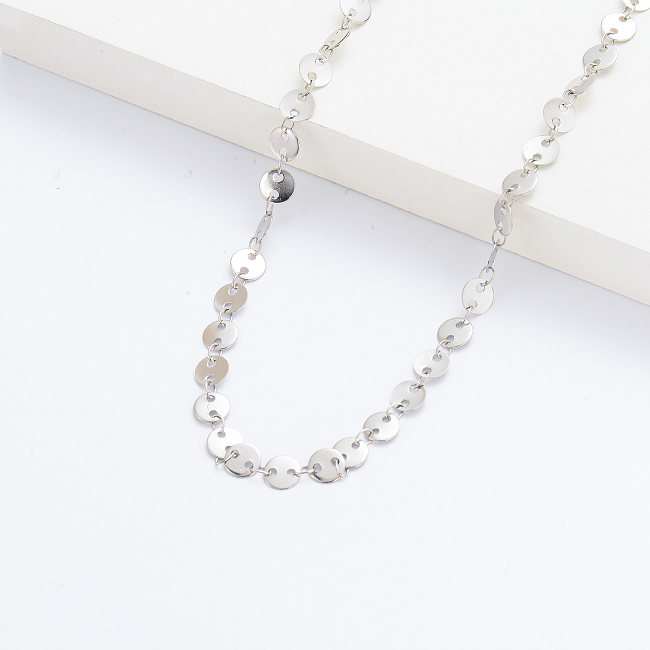 Bulk Silver Plated Round Shape Chain Necklace For Women