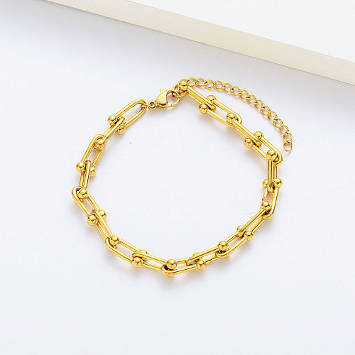Compre diseños de brazalete de oro chapado en oro de acero inoxidable para mujer