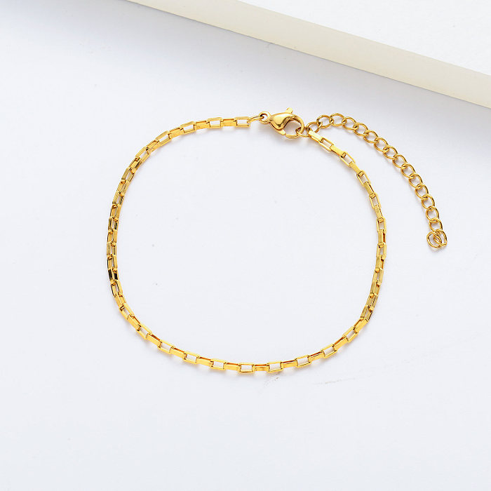 Cadena de acero inoxidable para pulseras de joyería chapada en oro de 18k a granel