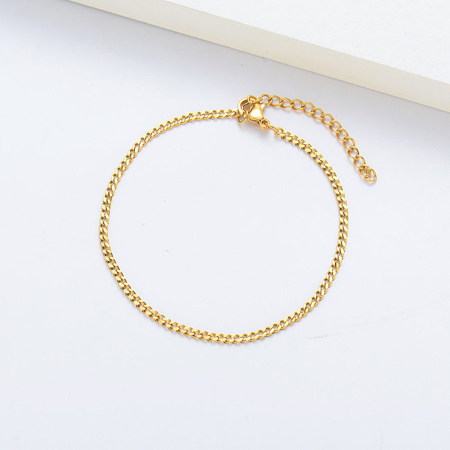 Bracelets de chaîne en acier inoxydable or 18 carats fournisseur de bijoux sans ternissement