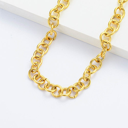 Collar de cadena gruesa de acero inoxidable Collar de cadena gruesa de oro