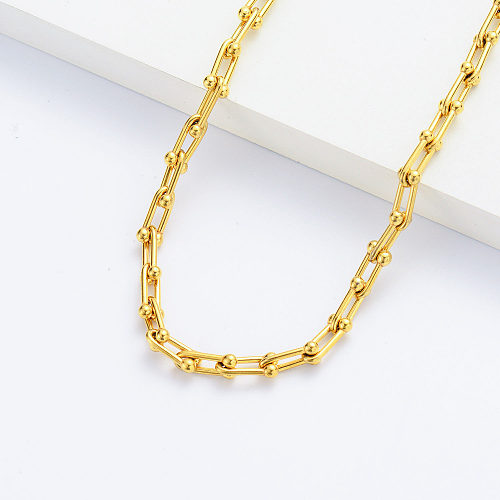 Custom Fashion Beads Gold Plated Chain Necklace Womens Wholesale Fashion Necklaces
