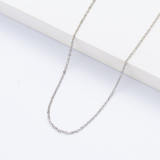 Wholesale Stainless Steel Chain For Jewelry Silver Plated Fashion Chain Necklace