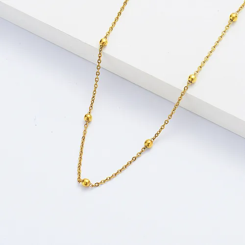Cheap Stainless Steel Beads Chain China Silver Plated Women Chain Necklace