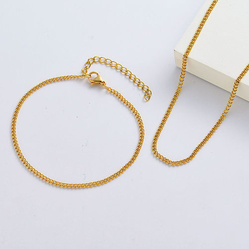 Gold lange Halskette Charm Bracelets Sets für Frauen Großhandel Schmucklieferant