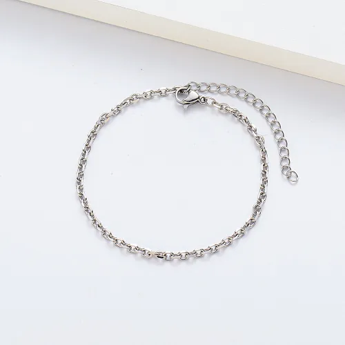 Wholesale Silver Plated  Stainless Steel Cuban Bracelet For Women