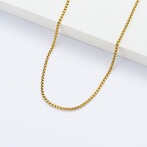 Großhandel Edelstahl 24k vergoldet kundenspezifische Halskette für Damen