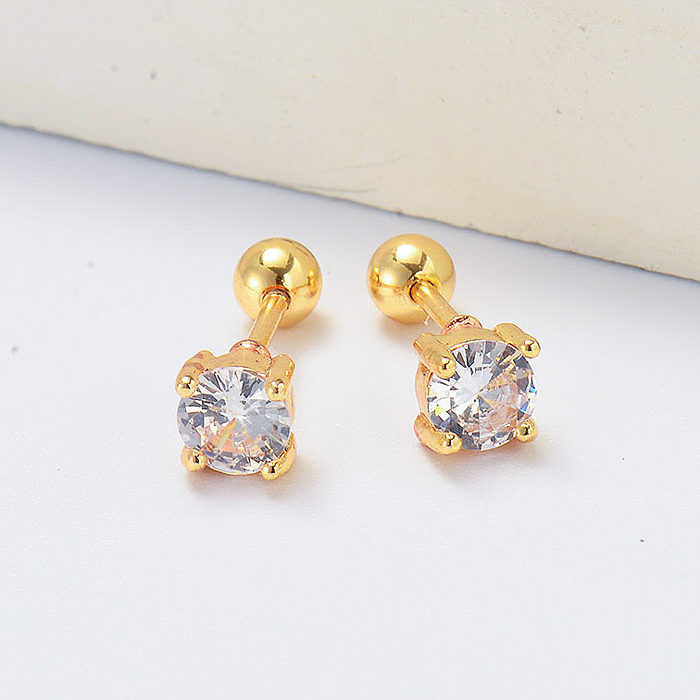 Diamant vergoldete Piercing-Ohrringe