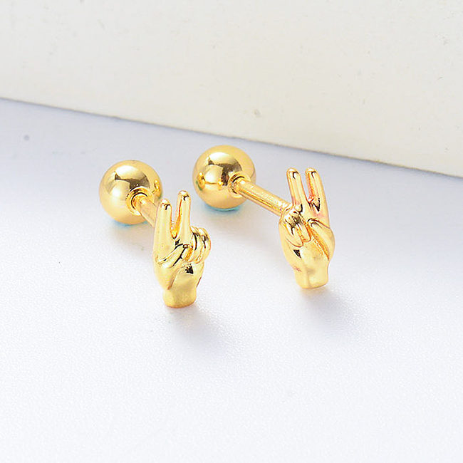 mini gold plated yeah piercing earrings