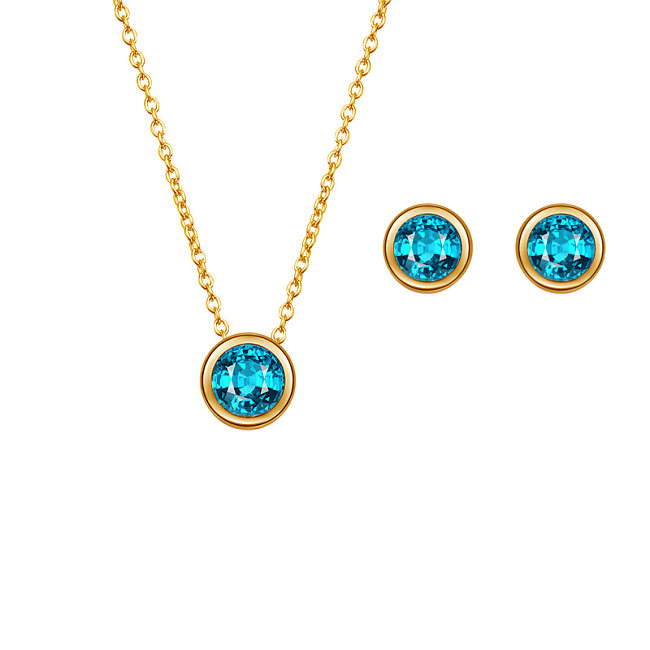 Halskettenset mit blauen Diamantohrringen