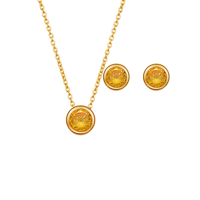 yellow birthstone earrings necklace and earring set