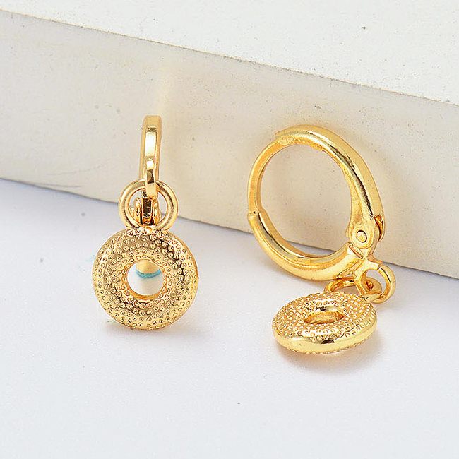 mini gold plated donut hoop earrings