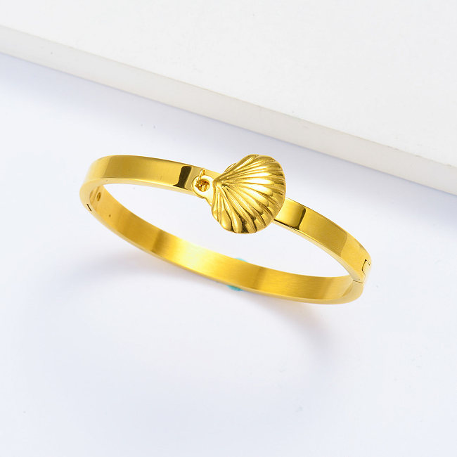 18k gold plated stainless steel shell summer bangle