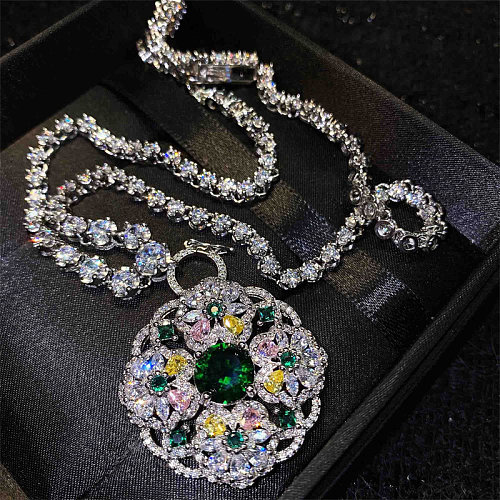 diy luxury 18k platinum plated zircon chain for women