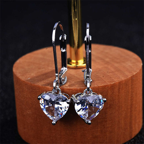 boucles d'oreilles coeur en diamant pour femme