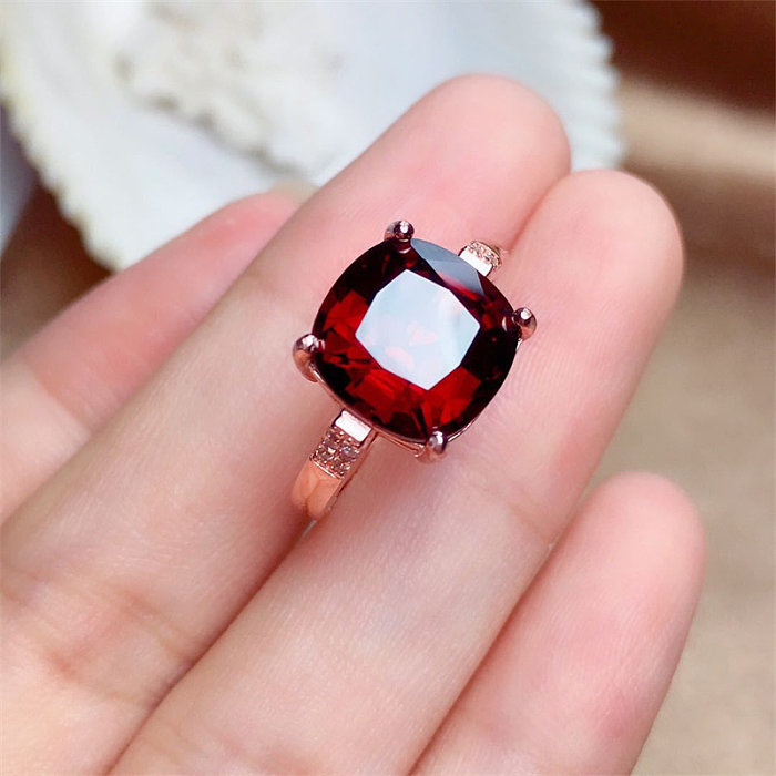 Women's Pigeon Blood Ruby Adjustable Ring