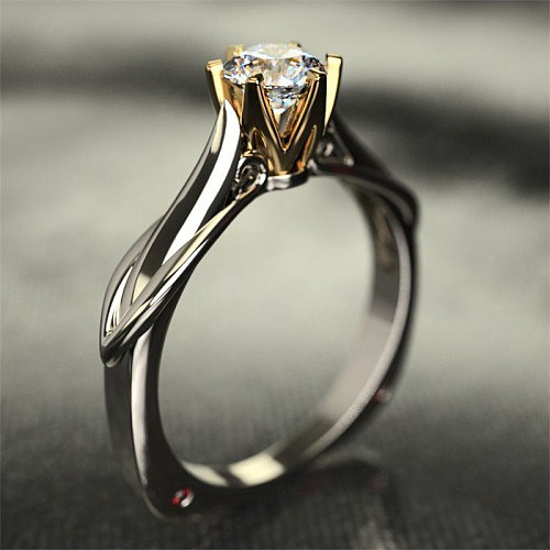 1 Karat Diamant Zirkonia Herzen und Pfeile Verlobungsringe für Frauen