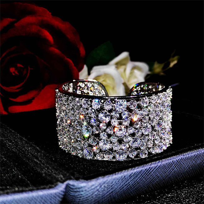 Luxuriöse verstellbare Armbänder mit vollem Diamanten für Frauen