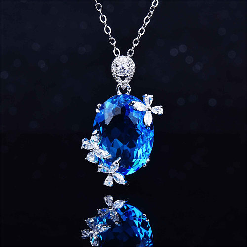 Women's Sapphire with diamond butterfly Pendant