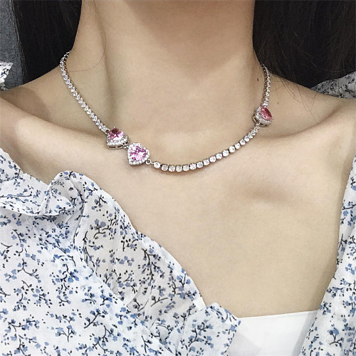 rose quartz heart zircon necklaces for red carpet