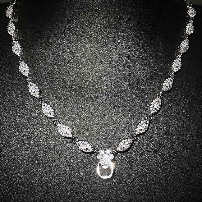 colares de diamantes de ouro branco 18k diy para mulheres