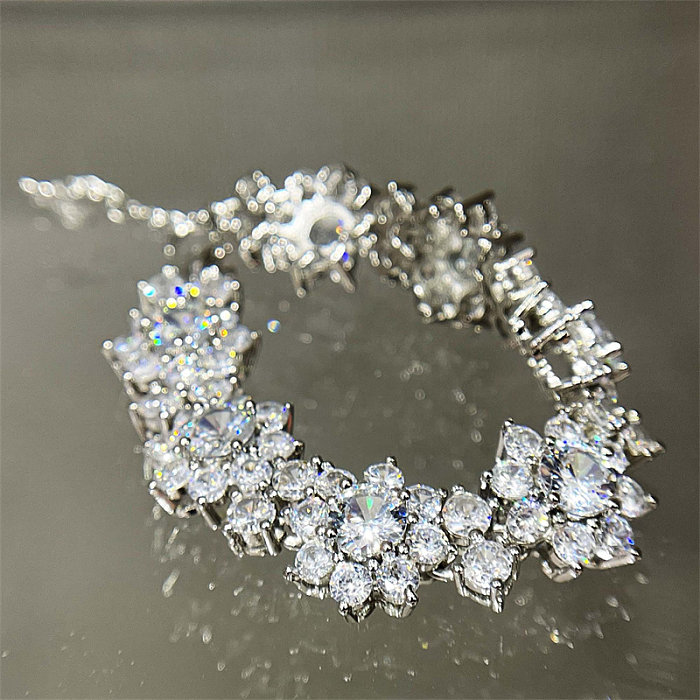 pulseira de flores banhada a prata personalizada para amigos