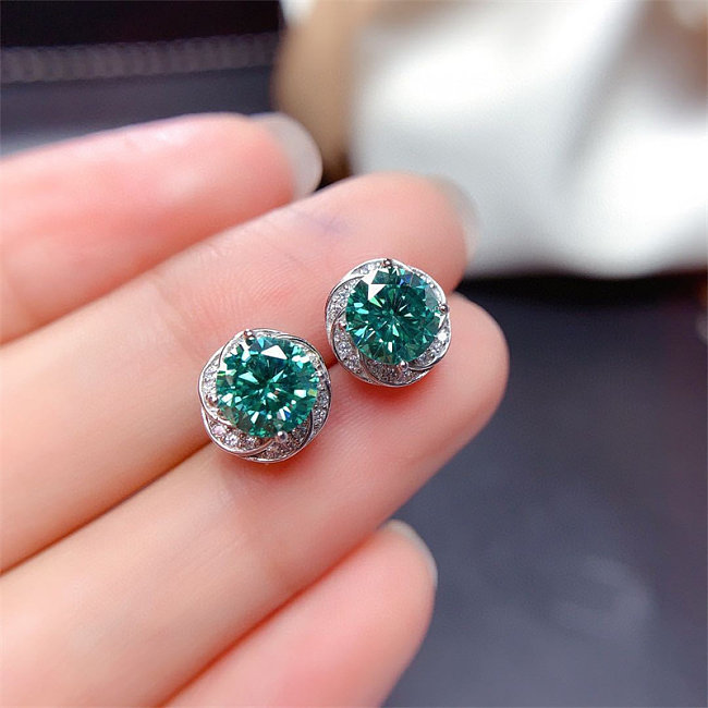 custom emerald green earrings for women
