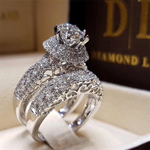 bagues de mariage en diamant zircone pour fêtes et événements