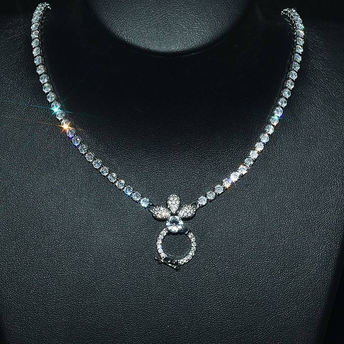 collier de diamants zircon de luxe diy pour les femmes