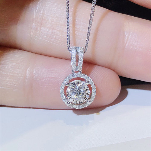 3 carat diamond pt950 white gold pendant for women