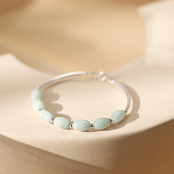 silver plated and jade fashion bracelet for teenagers