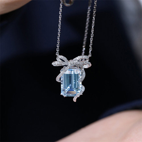 personalized aquamarine pendant for women