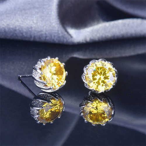 boucles d'oreilles de luxe en diamant jaune pour femme