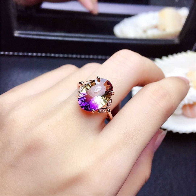 Women's Purple & Yellow Tourmaline Ring