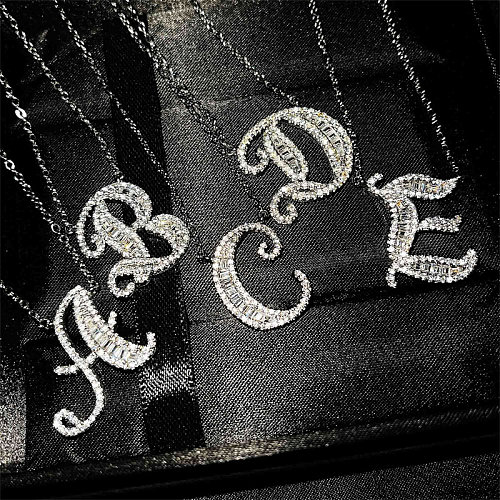 personalized diamond initial necklaces for women