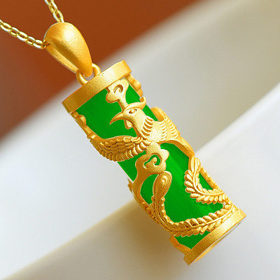 jade and gold necklace for women and men