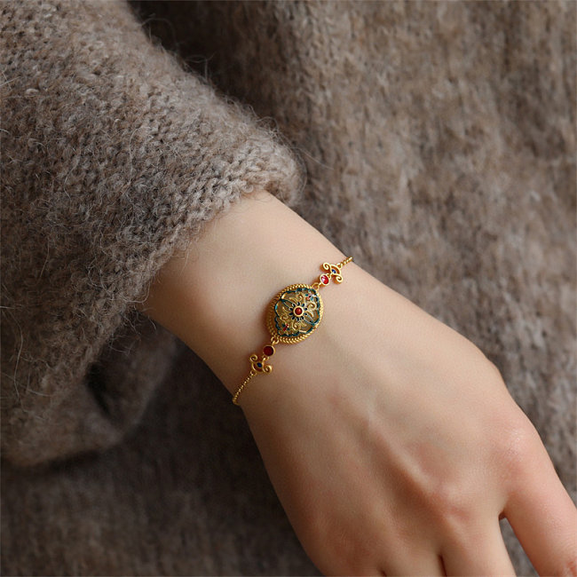 Chinesisches Antik-Gold-Jade-Armband für Frauen