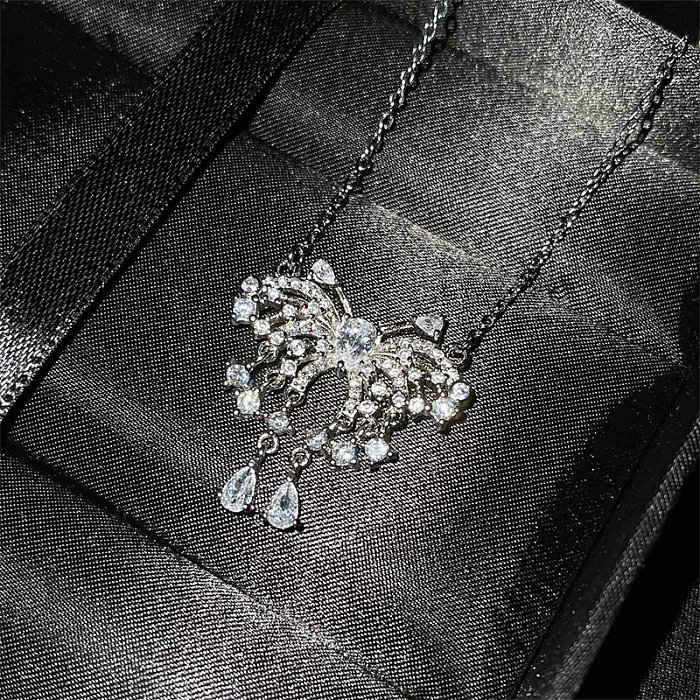collier de papillon de diamant de mode pour les femmes