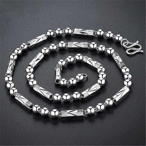 silver plated chain with antique balls for men