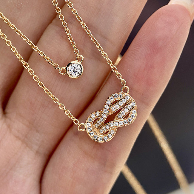 Collier infini en or 18 carats et diamants pour femme