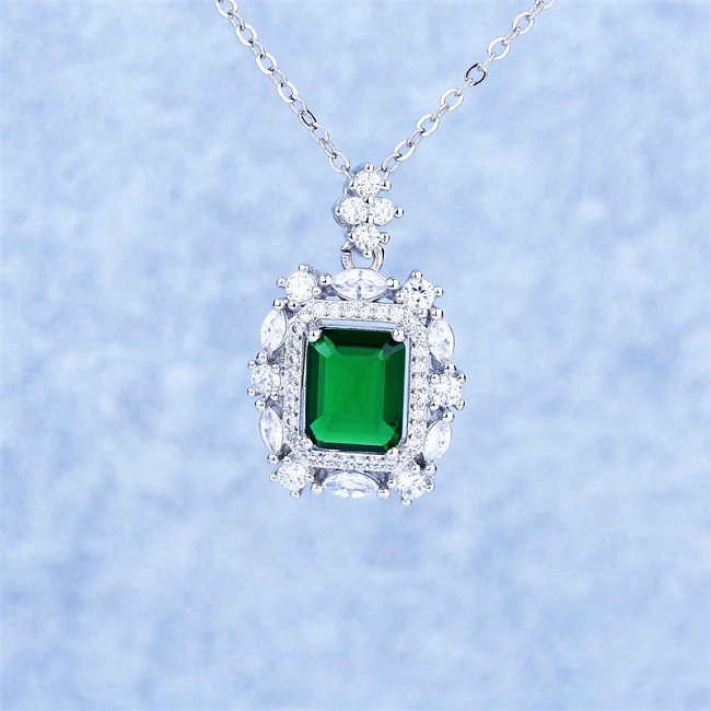 collar de esmeraldas naturales con diamantes para mujer