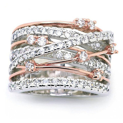 anillos de diamantes de circón personalizados para mujer