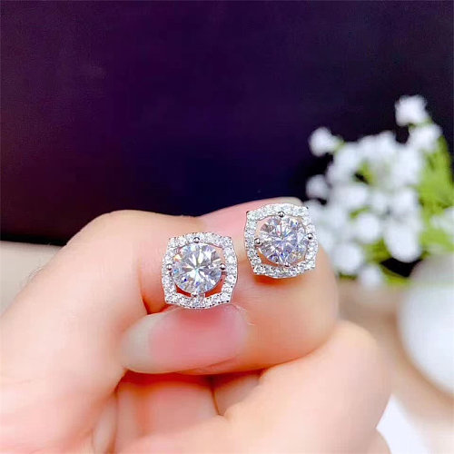 cute white gold diamond earrings for women