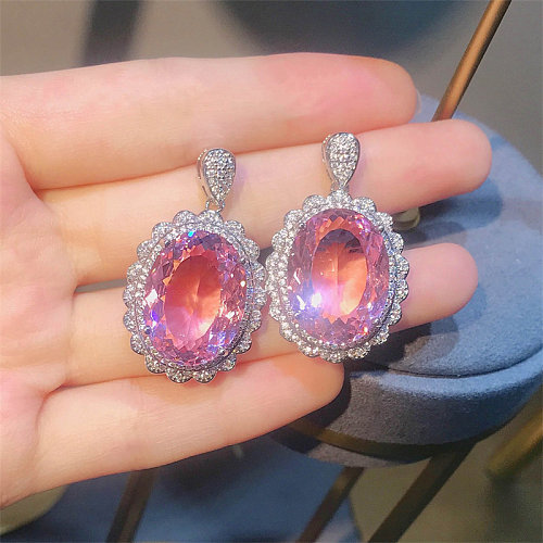 Women's natural rose quartz earrings