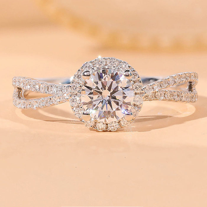 bonitos anillos de diamantes pt950 para mujer