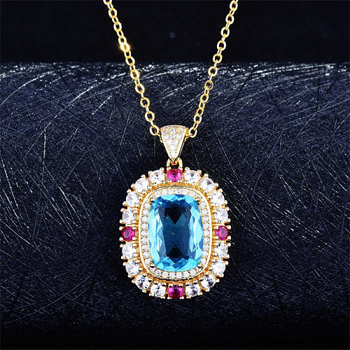 Colar de diamantes de topázio natural de luxo para mulheres