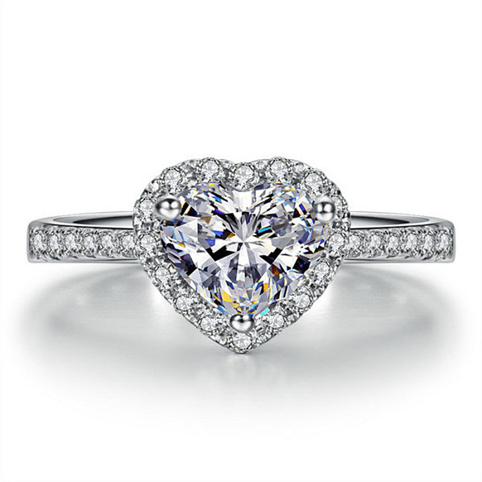 خاتم الماس الفاخر القلب للنساء