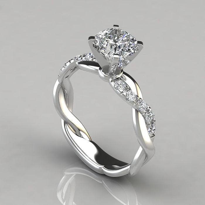 Women's Princess Cut Diamond Rose Gold Ring